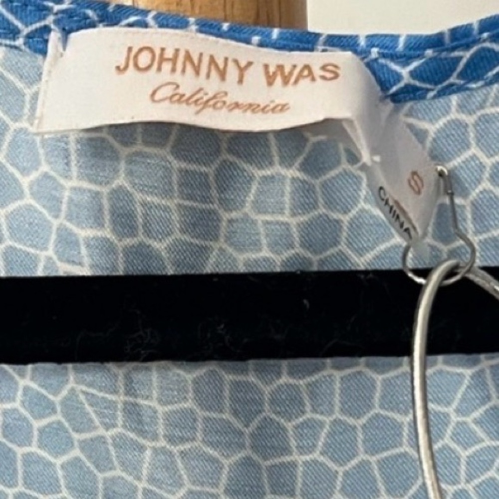 Johnny Was Paolita Avery Kaftan Cerce’s Ocean Lion Palm Tree Print Small Blue - Picture 6 of 6